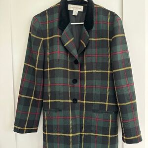 Jones New York Tartan Plaid Oversized Women's Blazer